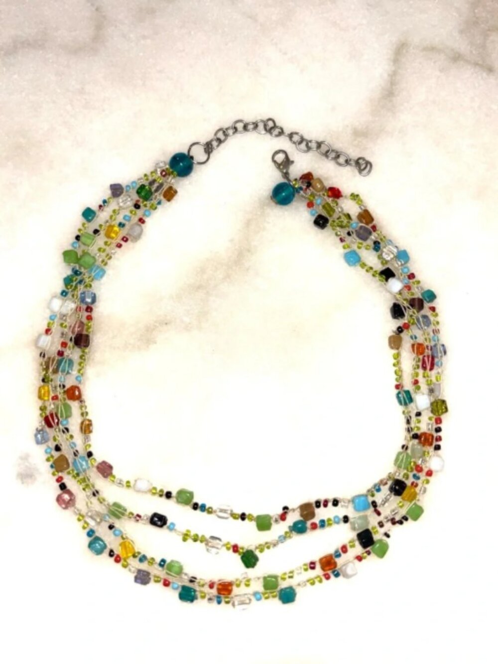 Multicolor Beaded Multi-Strand Necklace - Women Jewelry